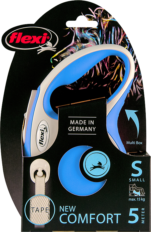 FLEXI New comfort - Hondenriem S - 5m - Blauw