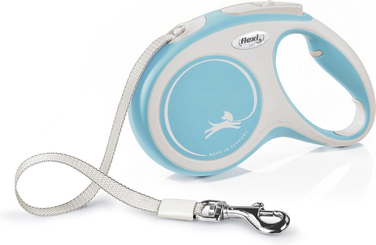 FLEXI New comfort - Hondenriem M - 5m - Lichtblauw