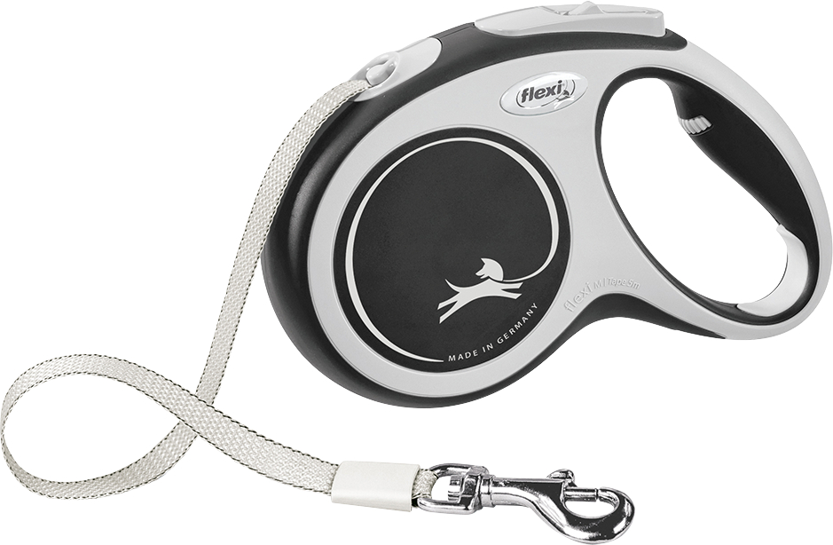 FLEXI New comfort - Hondenriem M - 5m - Zwart