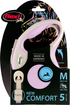 FLEXI New comfort - Hondenriem M - 5m - Roze