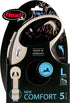 FLEXI New comfort - Hondenriem L - 5m - Zwart