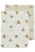 MEYCO Hydrofiele doeken ginko 2pack - 20x17cm - offwhite/soft sand