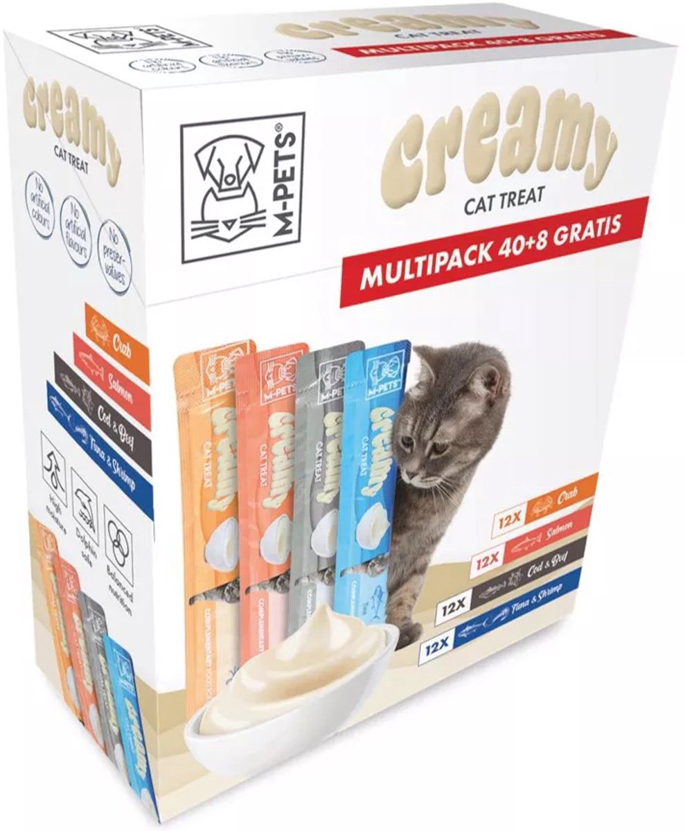 M-PETS Creamy Cat treat vis - Multipack 48x15g