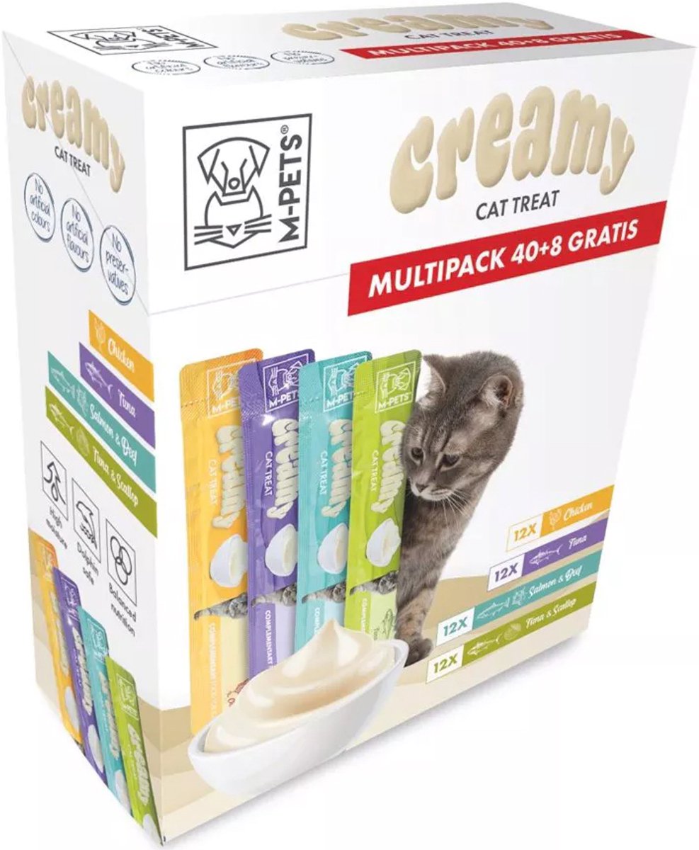 M-PETS Creamy Cat treat kip - Multipack 48x15g