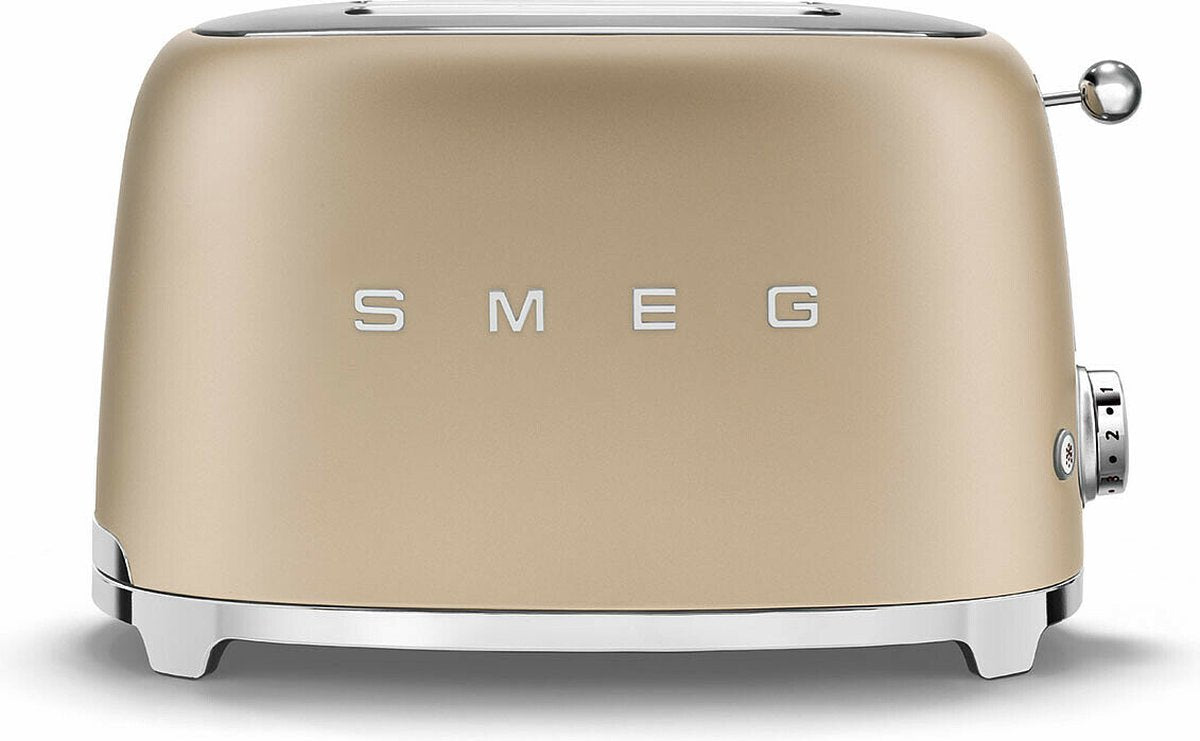 SMEG Broodrooster 2 sleuven - champagne mat