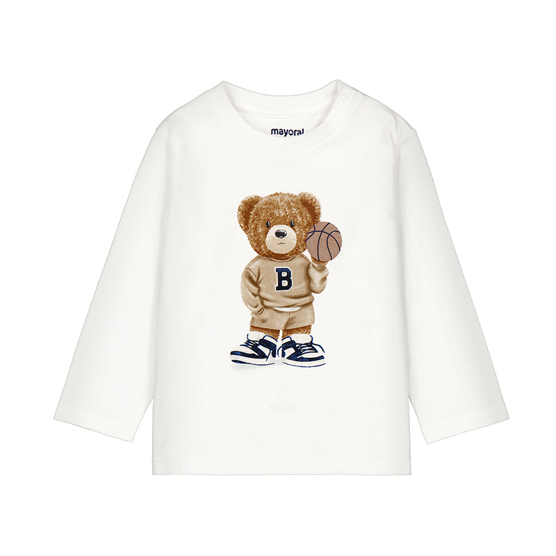 MAYORAL B L/s shirt bear - cream -   9M