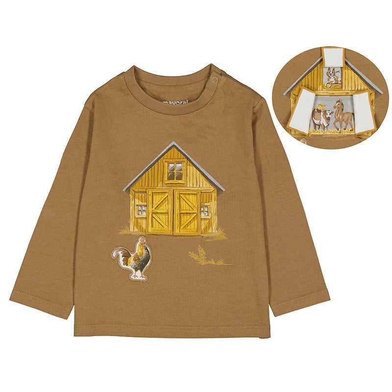 MAYORAL B L/s "Play" Barn shirt - caramel -  12M