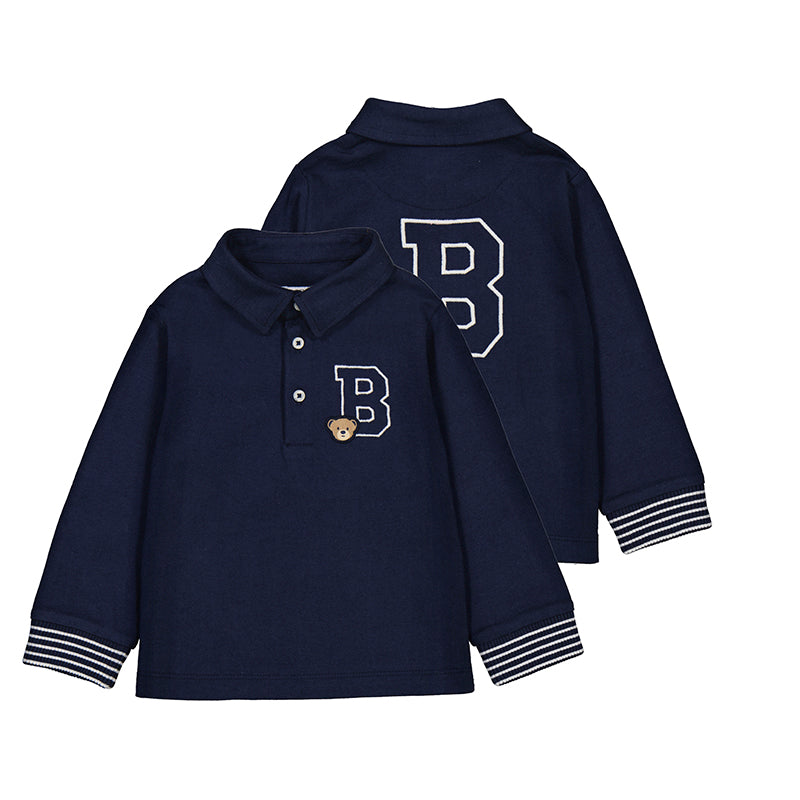 MAYORAL B L/s smooth detail polo - blue -  18M