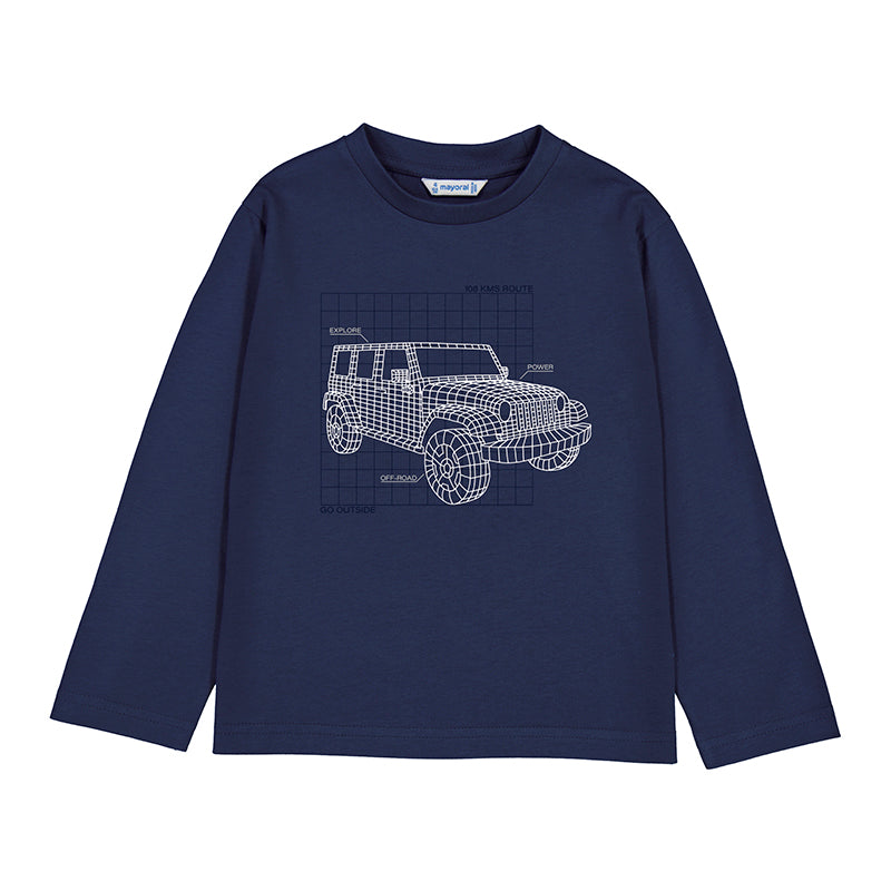 MAYORAL  B L/s t-shirt glow in the dark - blue - 6