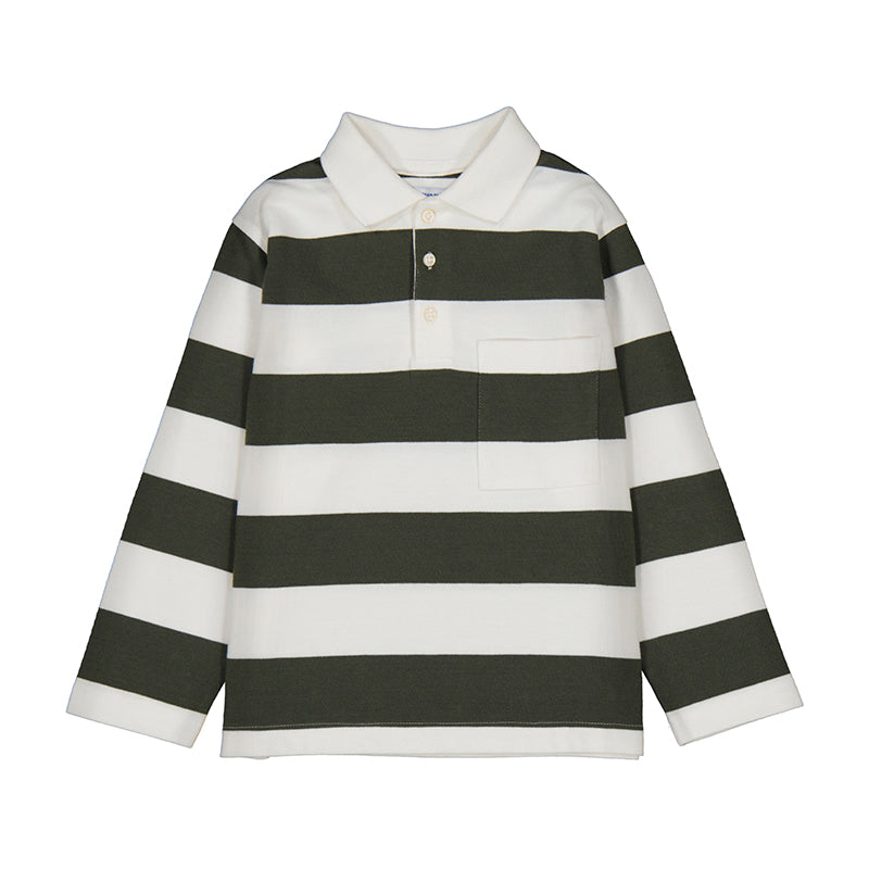 MAYORAL B L/s stripes polo - olive - 4
