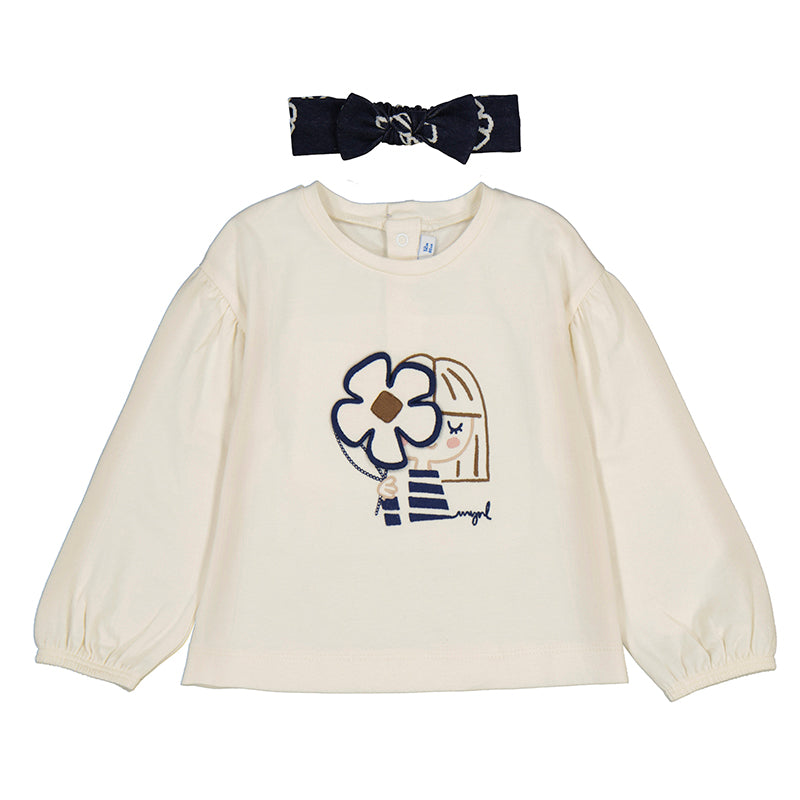 MAYORAL G L/s t-shirt w/ headpiece - macchiato - 2