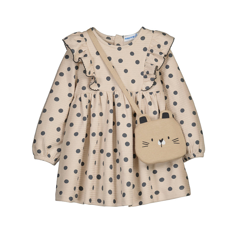 MAYORAL G Printed dress with bag - tapioca - 3