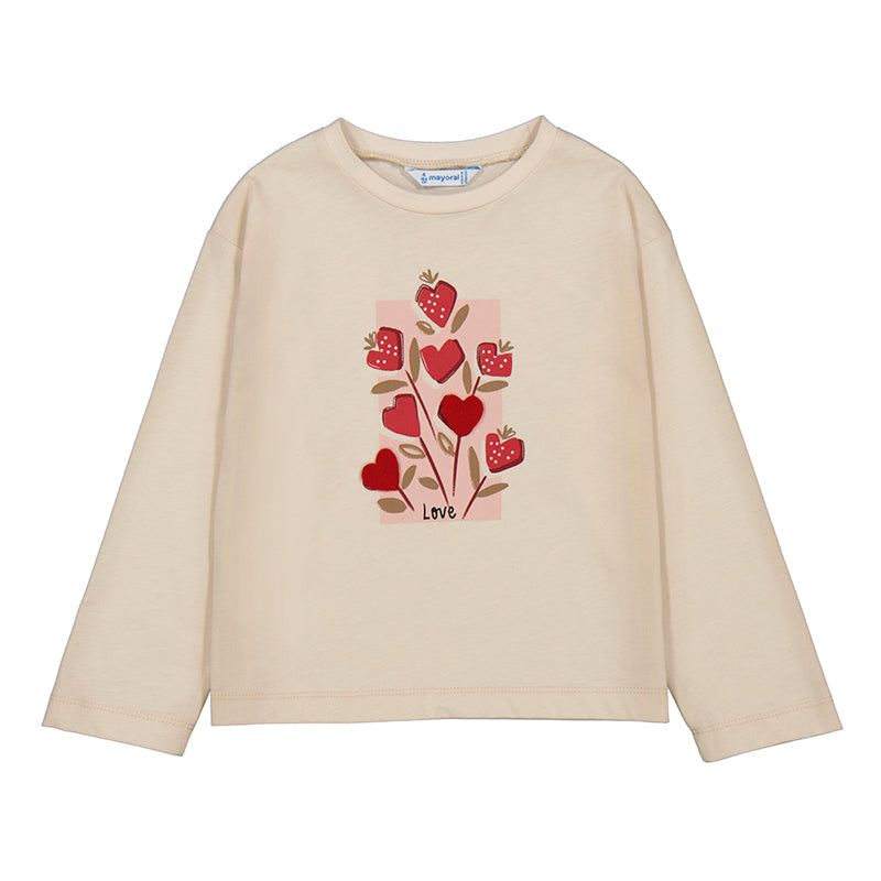 MAYORAL G L/s t-shirt - almond - 10