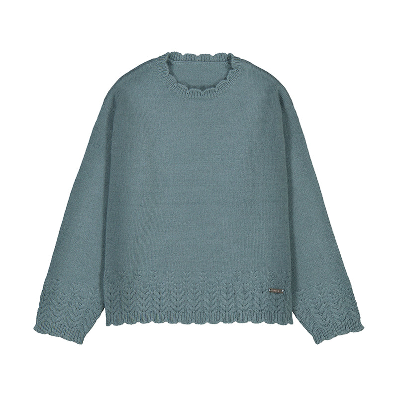 MAYORAL G Knitted smooth sweater - sage - 6