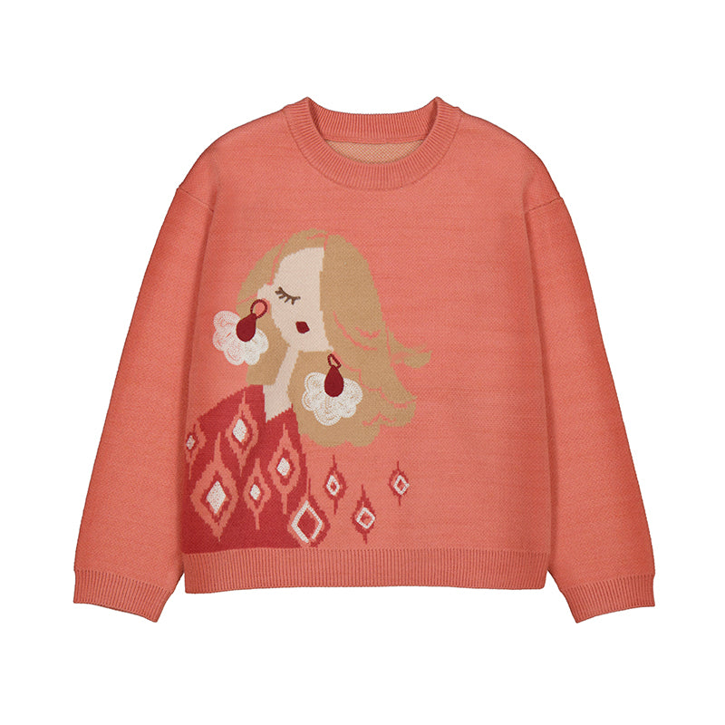 MAYORAL G Jacquard jumper - light orange - 8