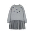 MAYORAL G Combined knit dress - silver - 6