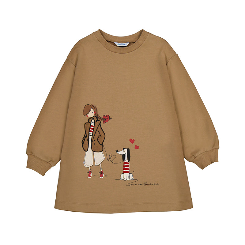 MAYORAL G Fleece dress - camel - 4