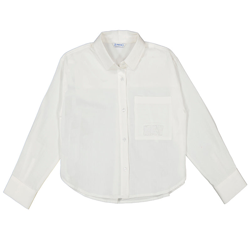 MAYORAL G Pocket blouse - cream - 12