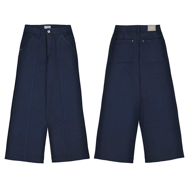 MAYORAL G Twill wide leg pant - petroleum - 10