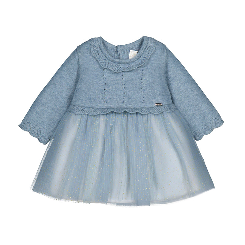 MAYORAL G Tricot/ tull dress - moon -  4/6