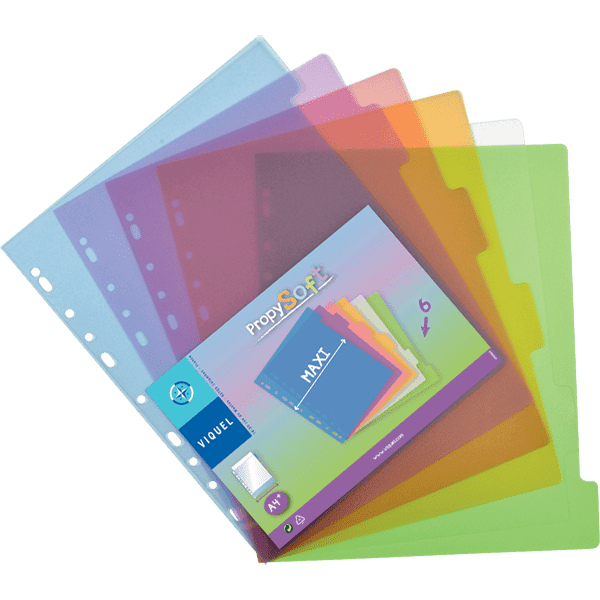 Bestandsdivider 6st maxi A4 - 24.5x30.5cm - pastel multicolor