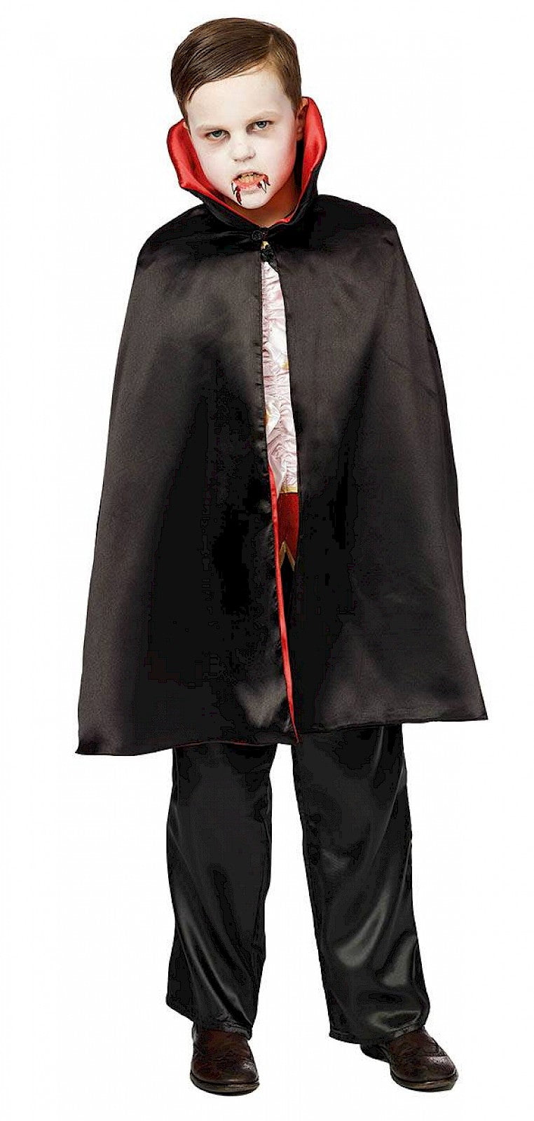 Kostuum Cape Dracula zwart/rood - 128