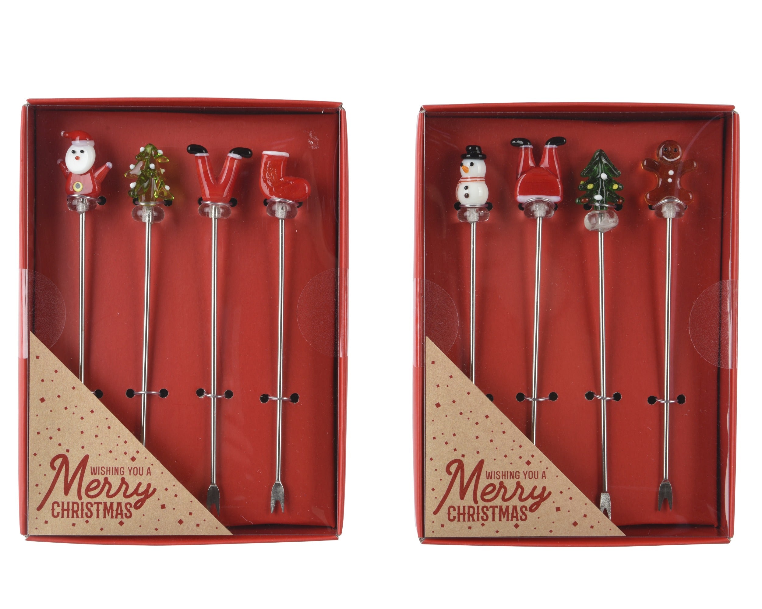 Kerst steker rvs set/4 - multi - ass.  (prijs per stuk)