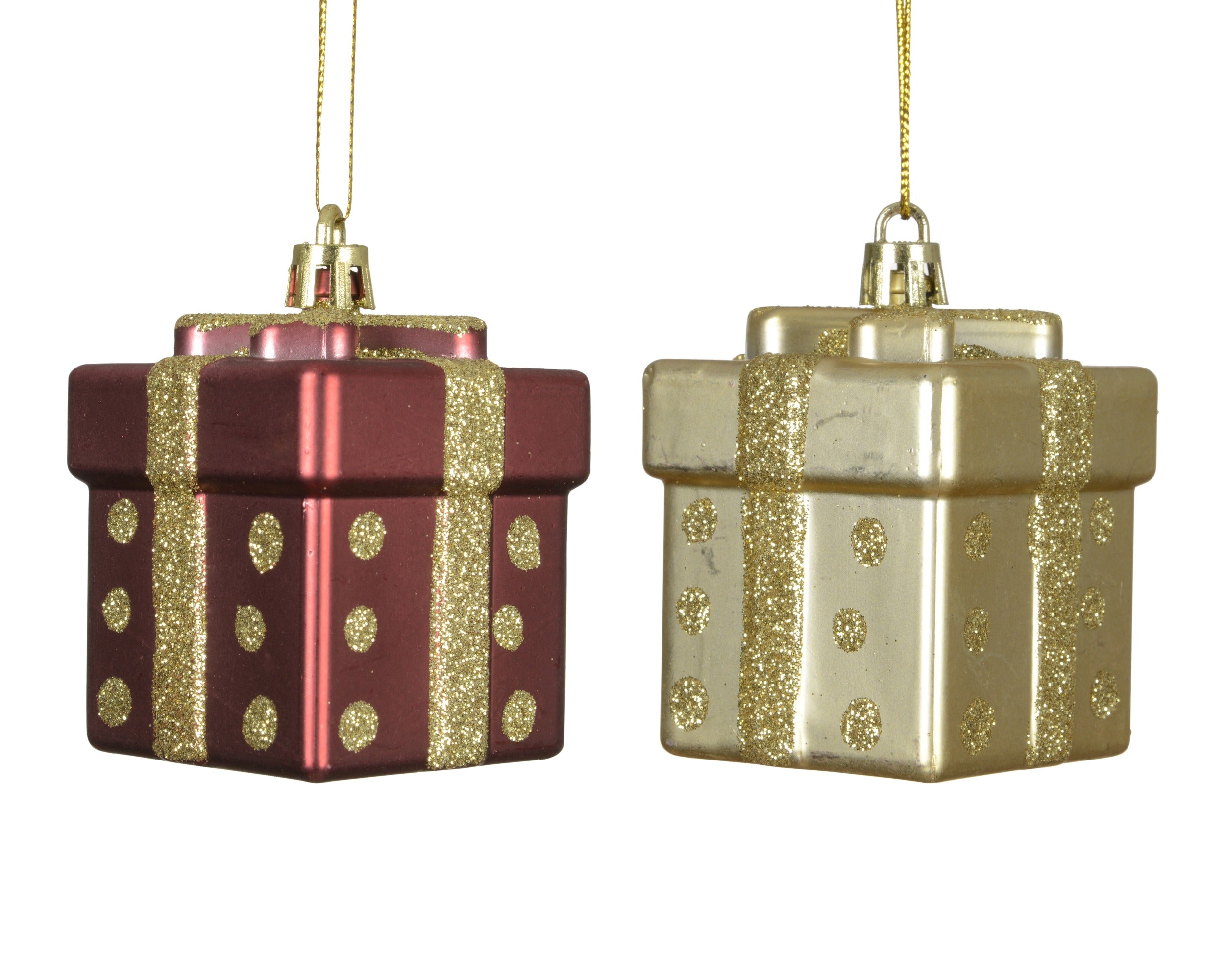Kersthanger cadeau plastic 5cm - ass. (prijs per stuk)