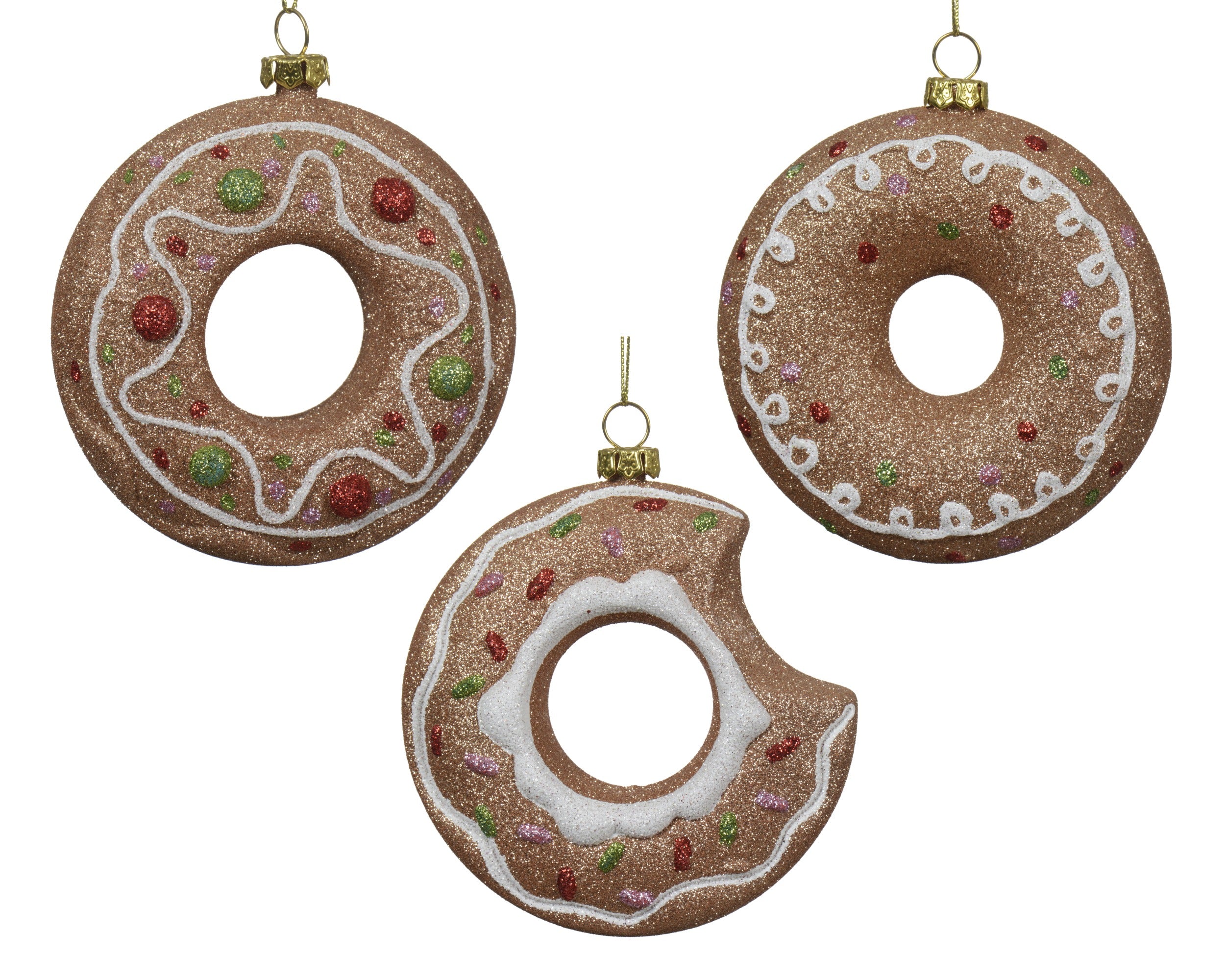 Kersthanger donut kunststof 10cm - ass. (prijs per stuk)