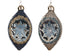 Kersthanger olijf glas 12cm - blauw/zilver - ass. (prijs per stuk)
