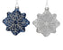 Kersthanger sneeuwvlok 8cm -blauw/wit - ass. (prijs per stuk)