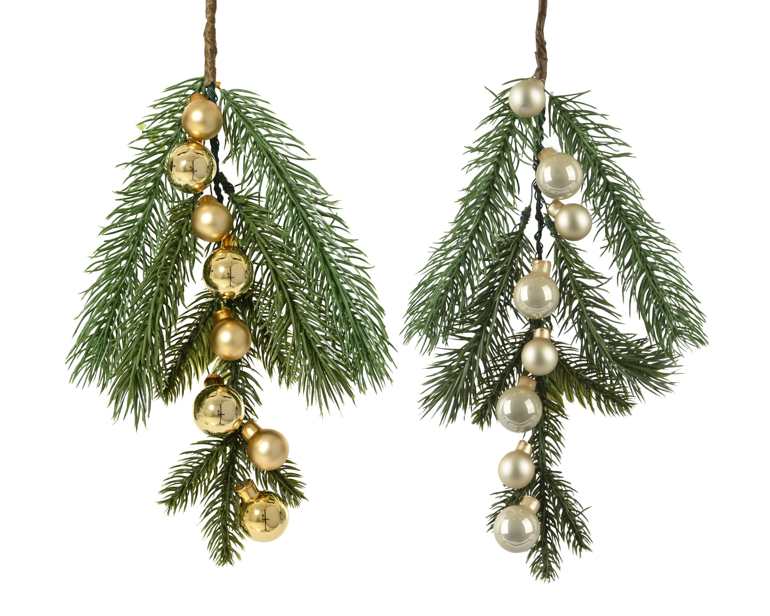 Kersthanger tak 4.5cm - goud/groen - ass. (prijs per stuk)