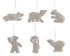 Kersthanger ijsbeer plastic flock glitter 3x8.5cm - wit - ass. (prijs per stuk)