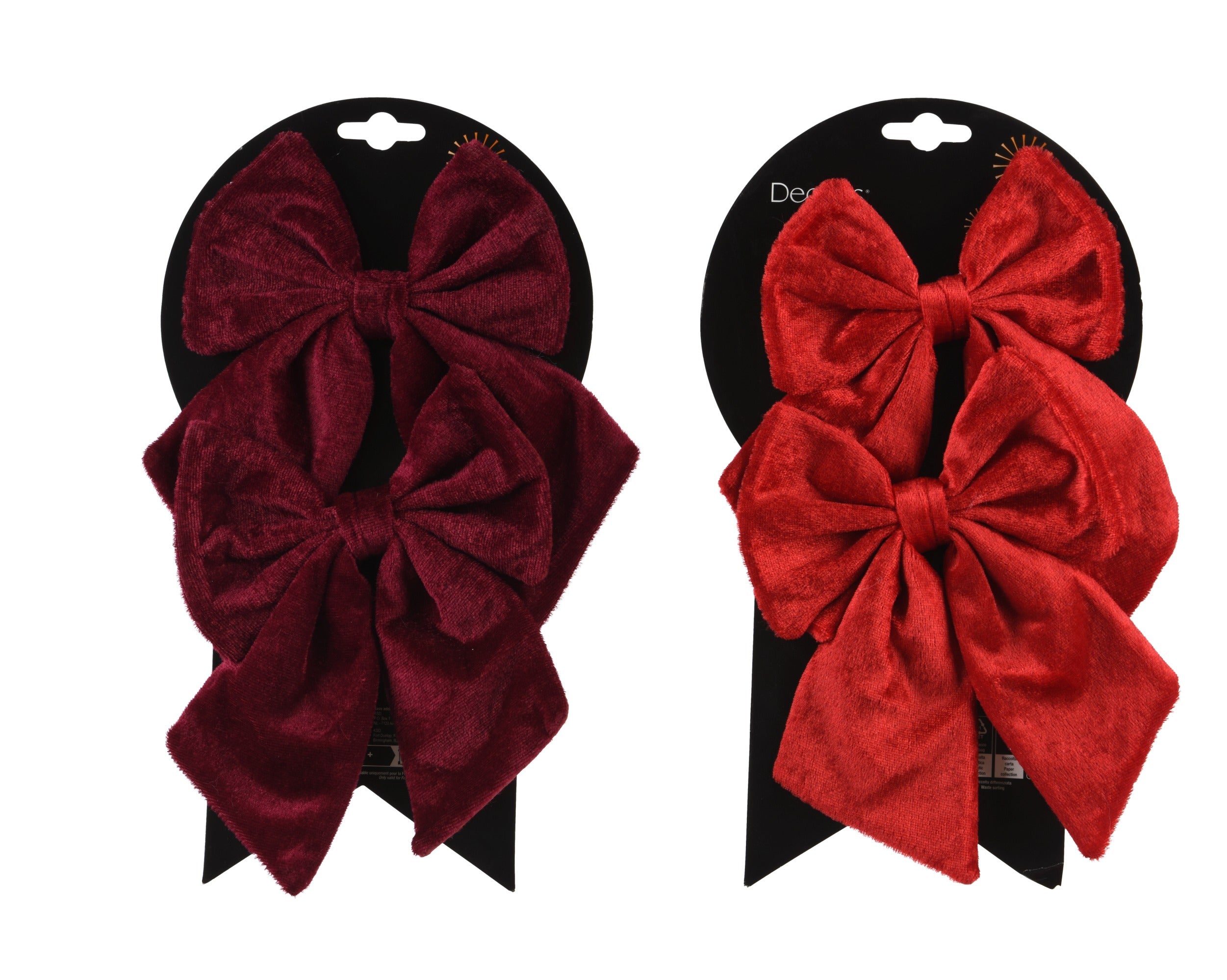 Kersthanger strik polyester set/2 17x14cm - rood - ass. (prijs per stuk)