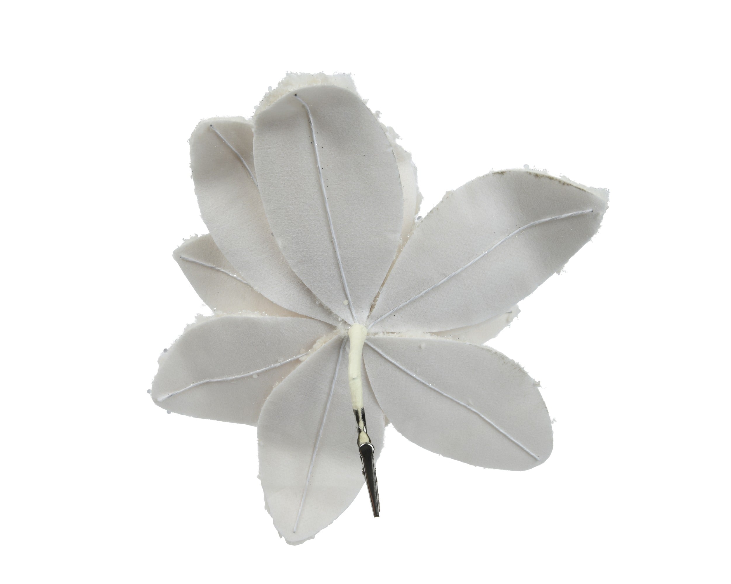 Kerst kerstster kunstbont op clip 28cm - creme