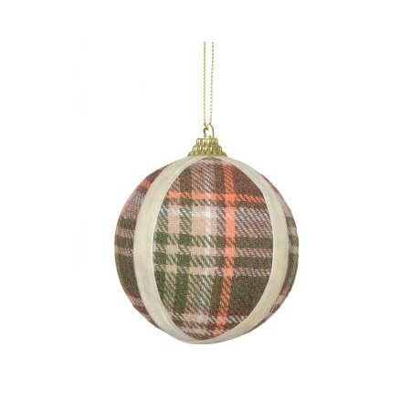 Kerstbal foam geruit 8cm - multi kleur
