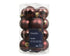 Kerstballen glas glans/mat mix 3.5cm - maroon 16st.