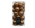 Kerstballen kunststof glans/mat/glitter mix 6cm 5cm 4cm - brandy 30st.