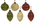 Kerstballen glas glitter lijnen 10cm - ass. (prijs per stuk)