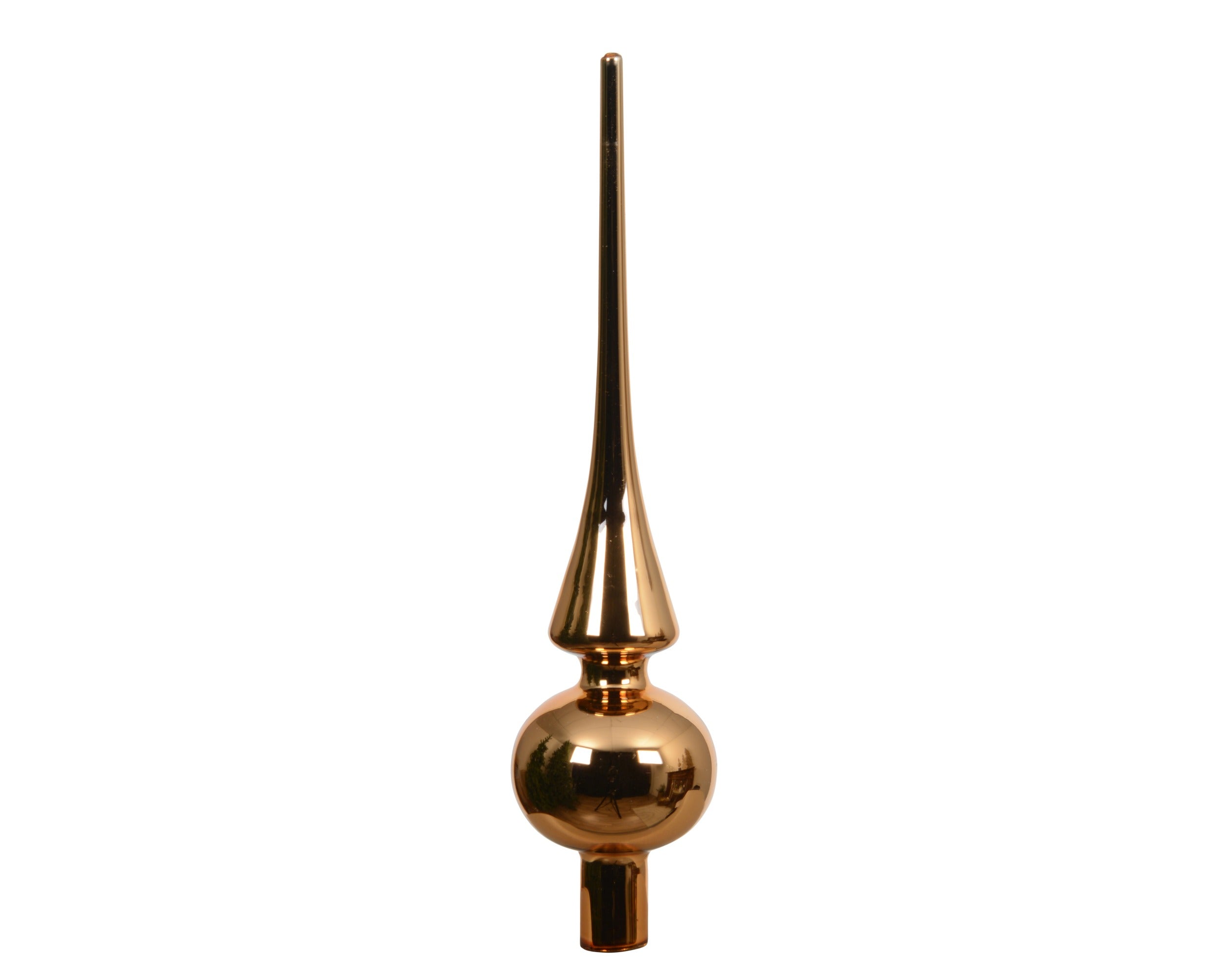 Kerst piek glas glans 26cm - brandy