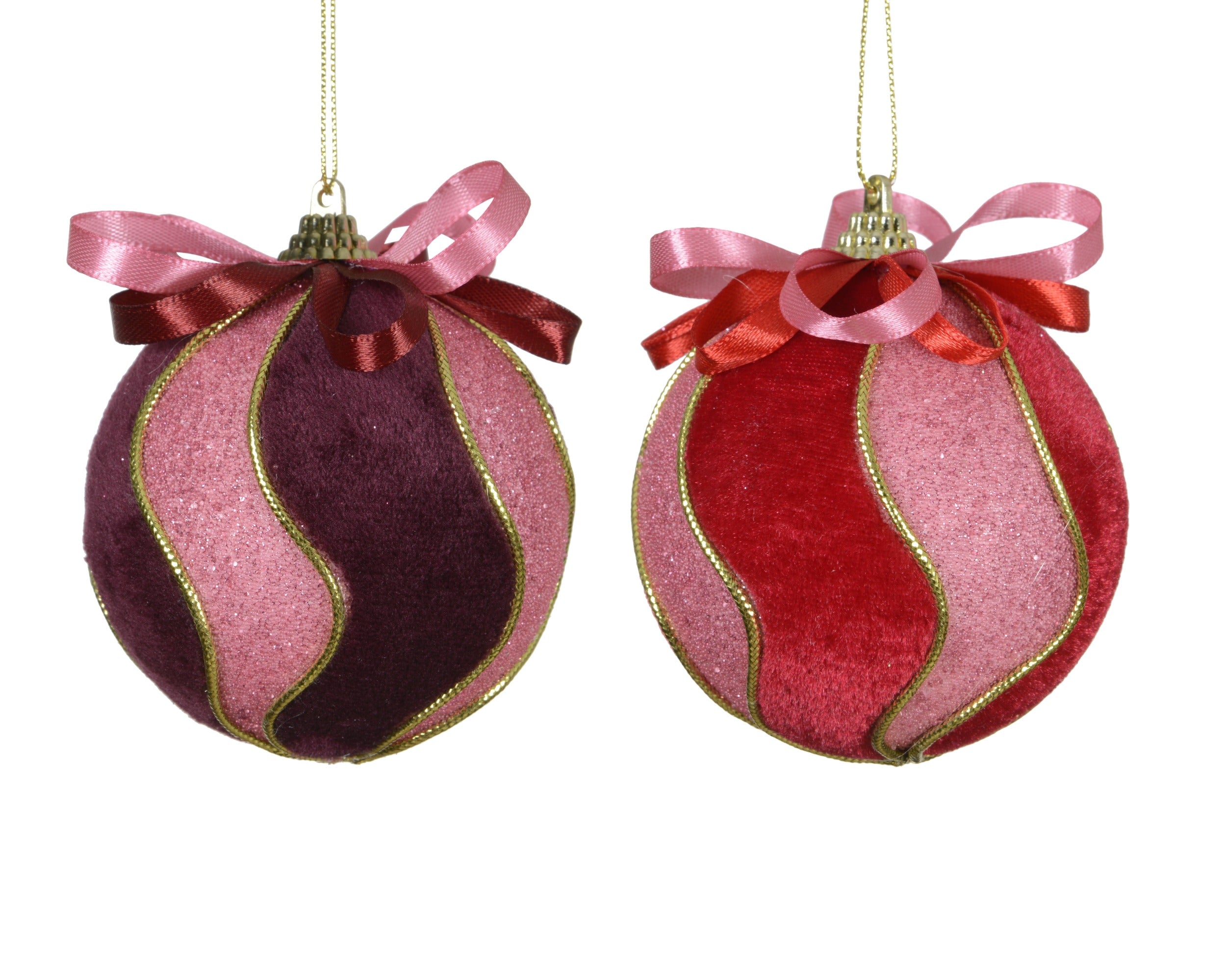 Kerstbal foam swirl 8cm - ass. (prijs per stuk)
