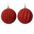 Kerstbal foam glitter parels 8cm - kerstrood