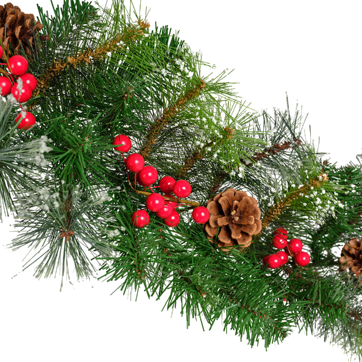 Kerstslinger ipswich berries/dennenappel 270cm - groen/rood