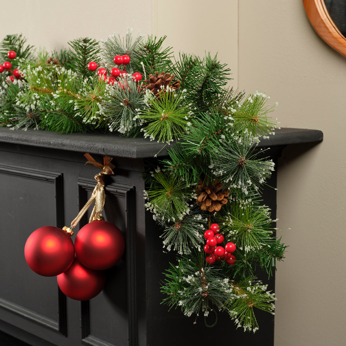 Kerstslinger ipswich berries/dennenappel 270cm - groen/rood