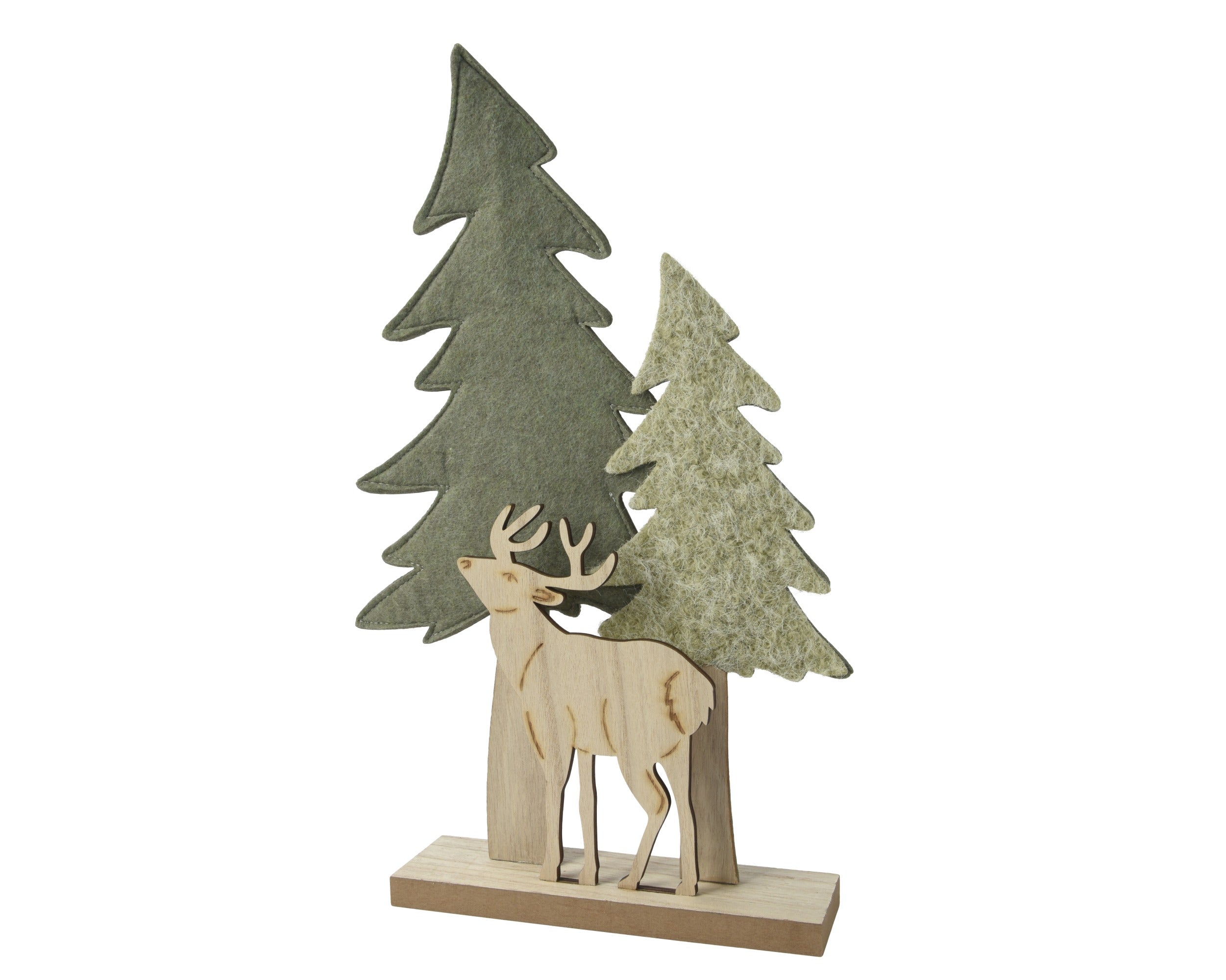 Kerstdeco boom vilt 26x6x42cm - groen