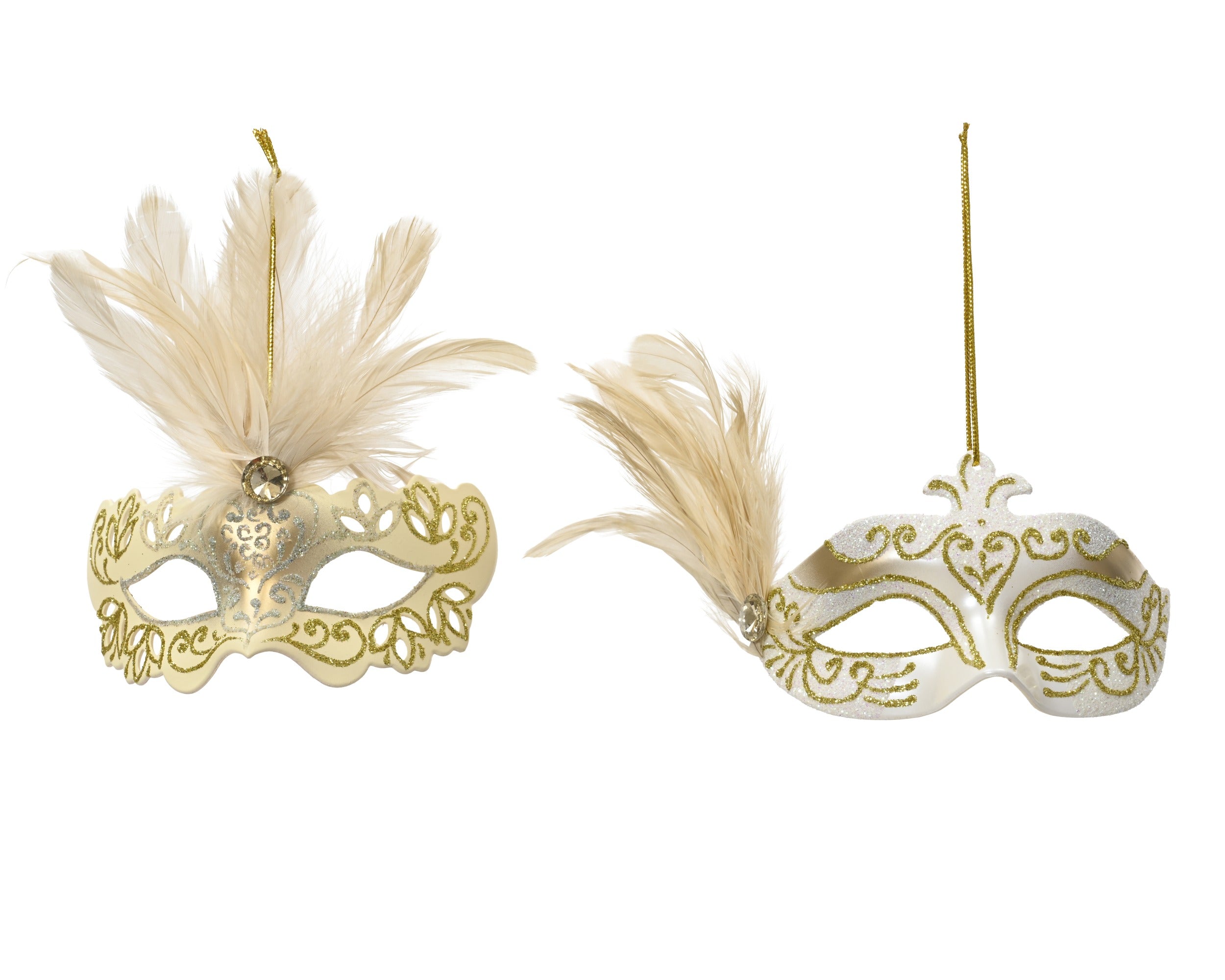 Masker kunststof 10x6x8cm - goud - ass. (prijs per stuk)