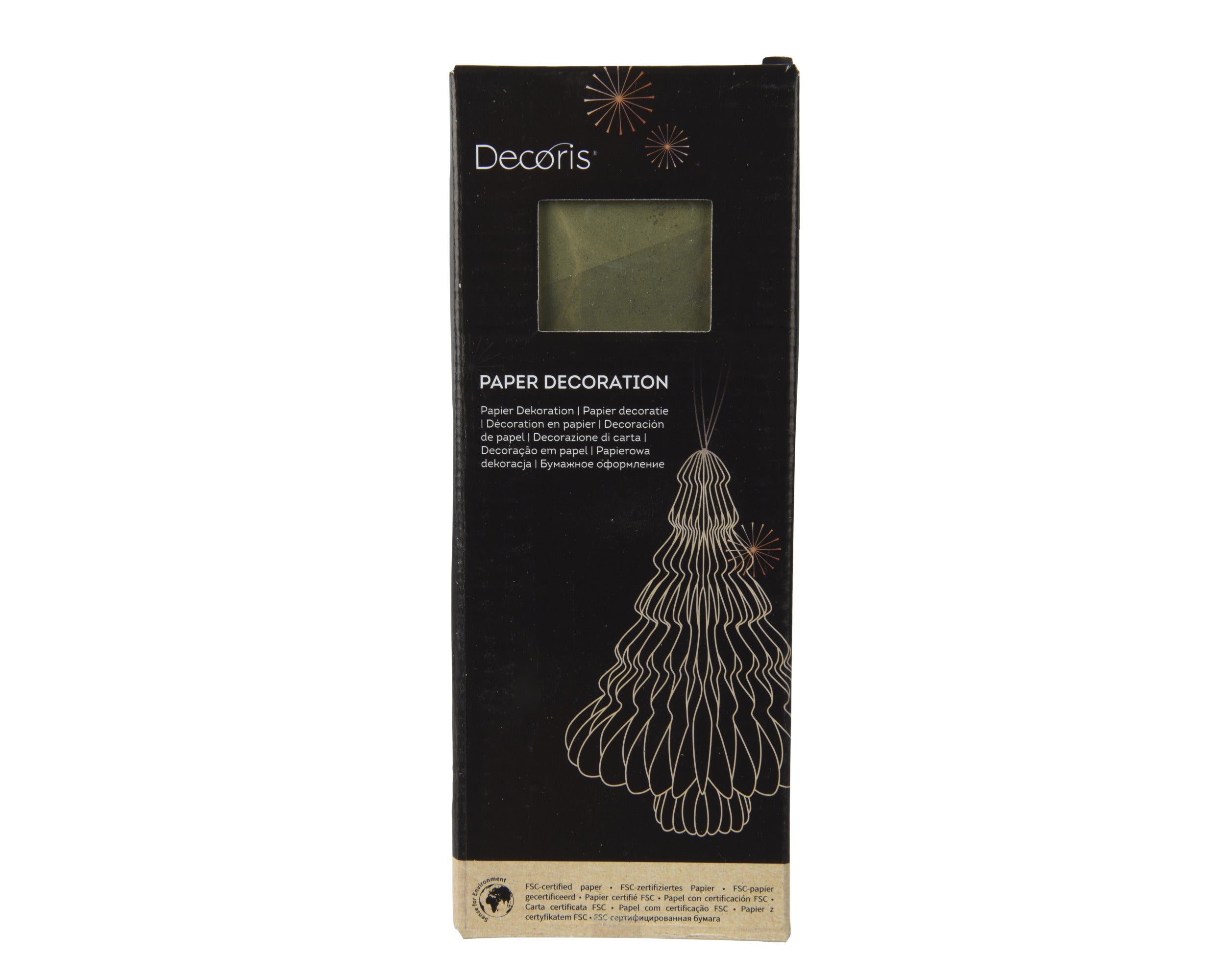 Kerstdeco boom papier 15x20cm - groen