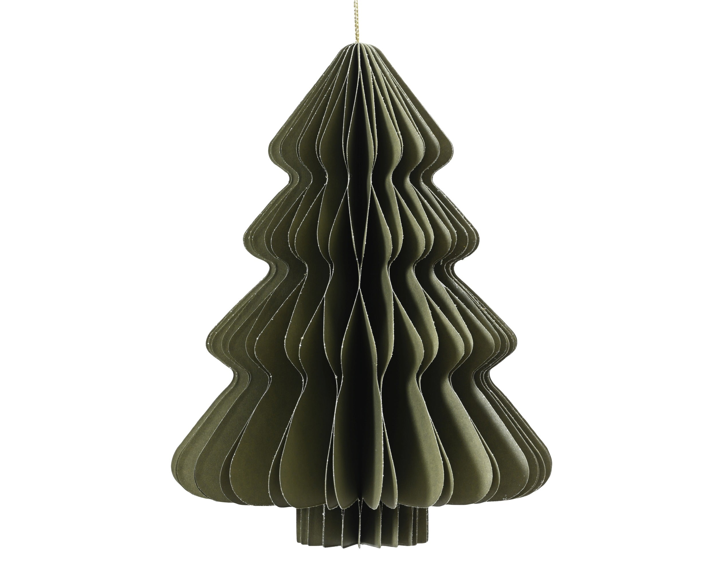 Kerstdeco boom papier 15x20cm - groen