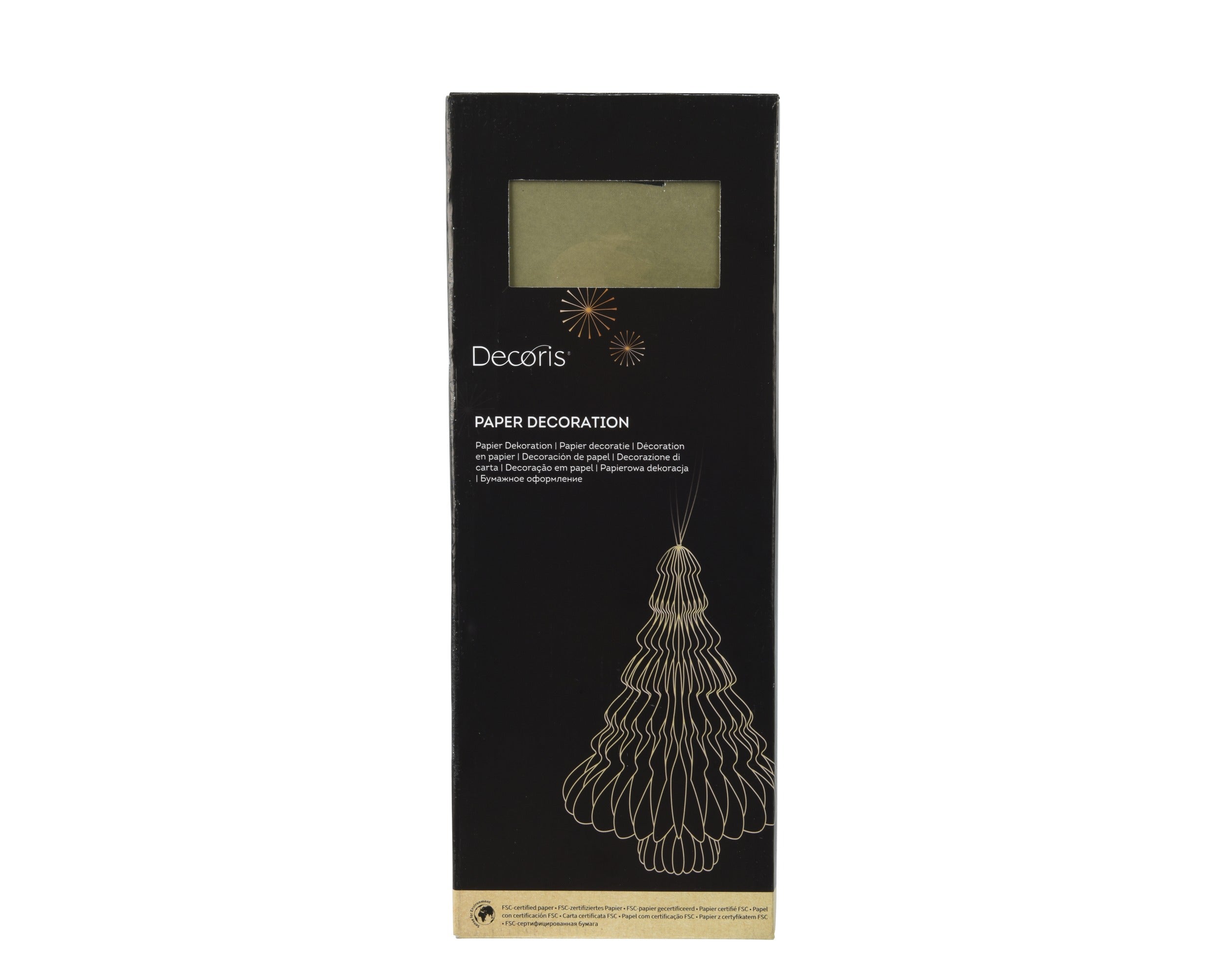 Kerstdeco boom papier 30x40cm - groen