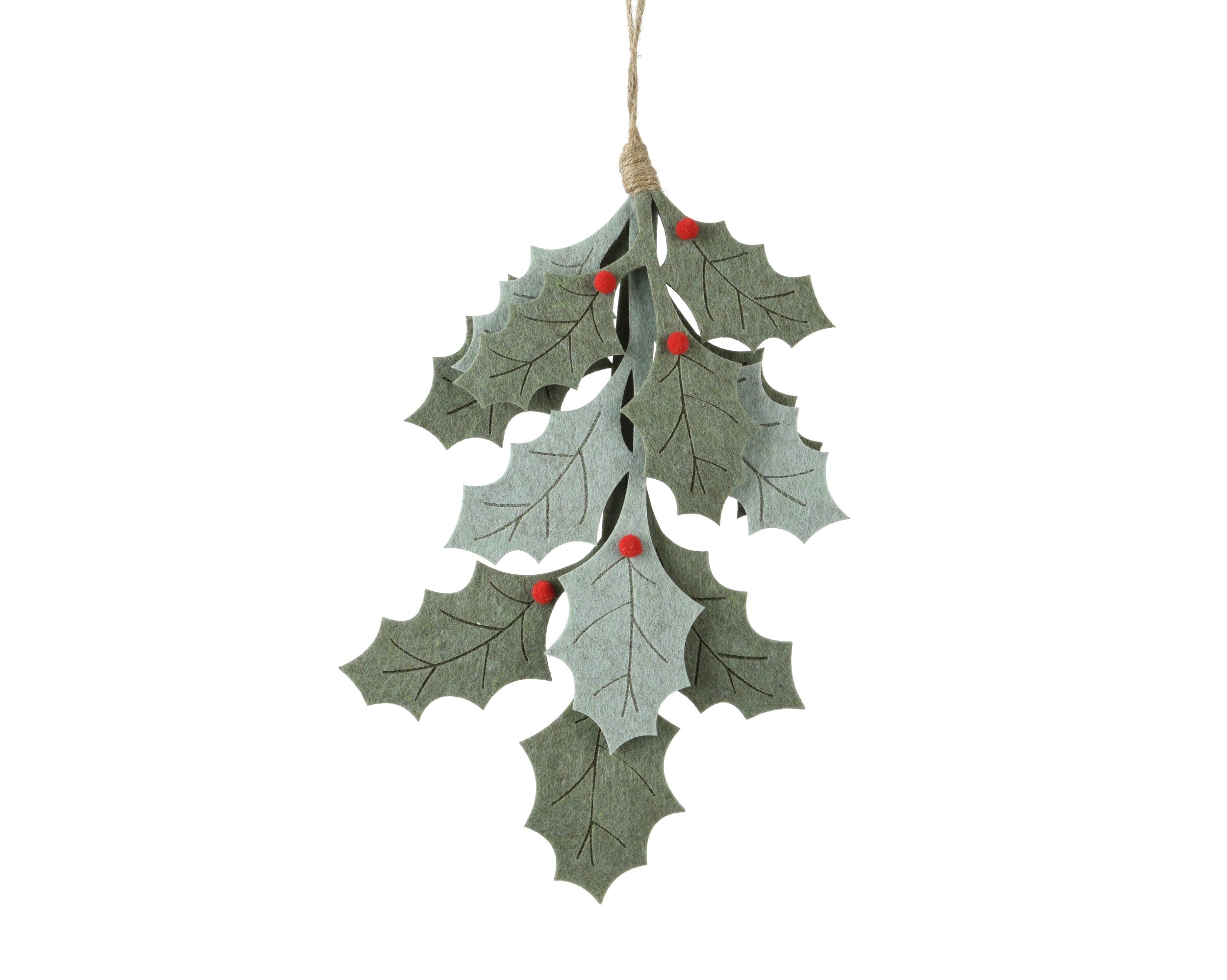 Kerst tak vilt 28cm - groen